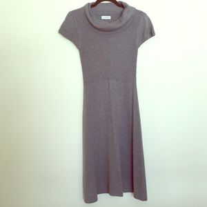 Gray Calvin Klein sweater dress.