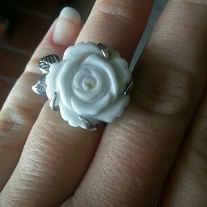 Sterling White onyx ring set in Sterling Silver