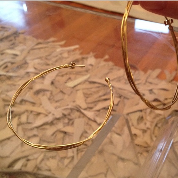 14k gold plated wire hoops