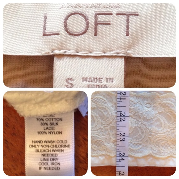 🚫SOLD🚫🌿Ivory Lace Tank-Loft - Picture 3 of 4