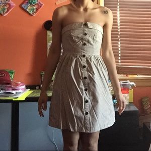 Striped strapless dress Size small