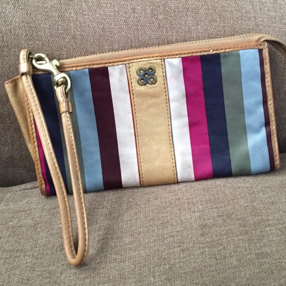 COACH Legacy Striped Zip top wallet/wristlet!