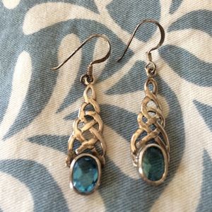 Sterling Silver and Blue Topaz Dangle Earrings