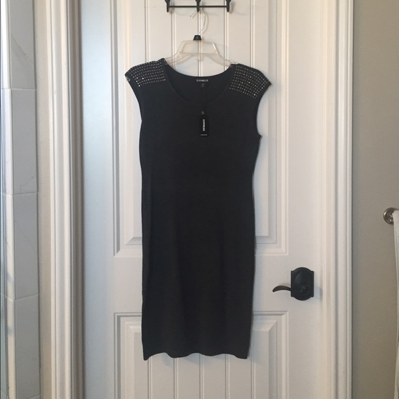 Express grey/charcoal fitted dress NWT