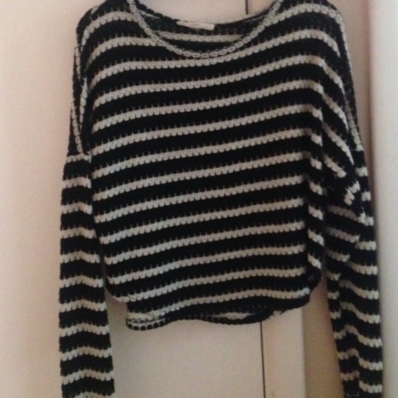 Crop stripped sweater - Picture 1 of 2
