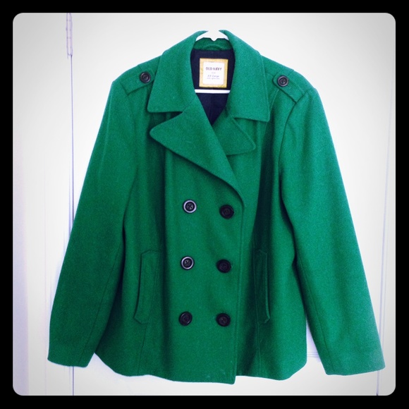 Old Navy green wool peacoat