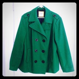 Old Navy green wool peacoat