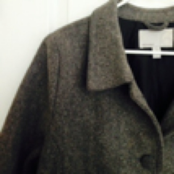 Old Navy gray wool coat with black waistband - Picture 2 of 4