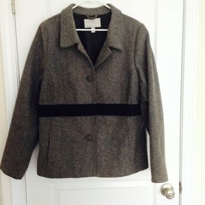 Old Navy gray wool coat with black waistband
