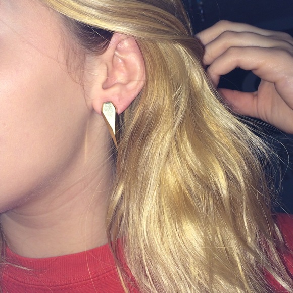Gold stud earrings