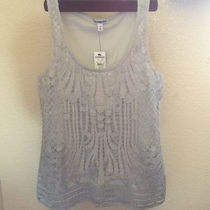 Express Metallic Lace Tank