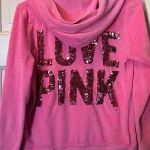 Pink zip up hoodie