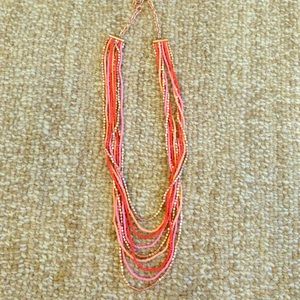 Rose Gold Pink & Coral Necklace