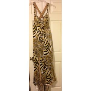 Leopard/zebra gold and black prom dress