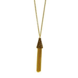 Speakeasy Gold Tassel Necklace