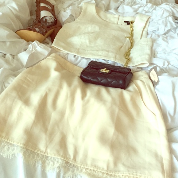 Forever 21 Cream A-Line Skirt