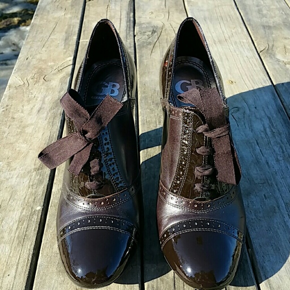 Gianni Bini Brown Leather Ankle Boots shoes 8.5m.