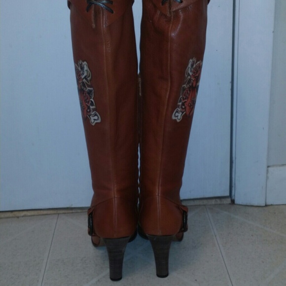 Isabella Fiore Pirate Leather Boot Tall 7.5 Medium - Picture 8 of 8