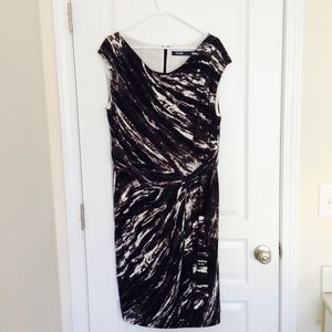 Eloquii flattering black and cream dress