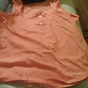 Coral pajama tee
