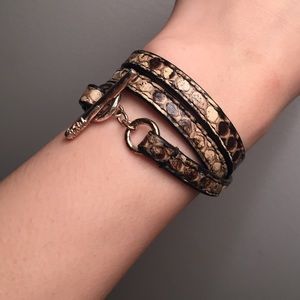 Ippolita snake leather bracelet with silver hook
