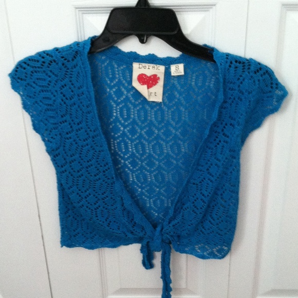 Blue tied shirt/shaw