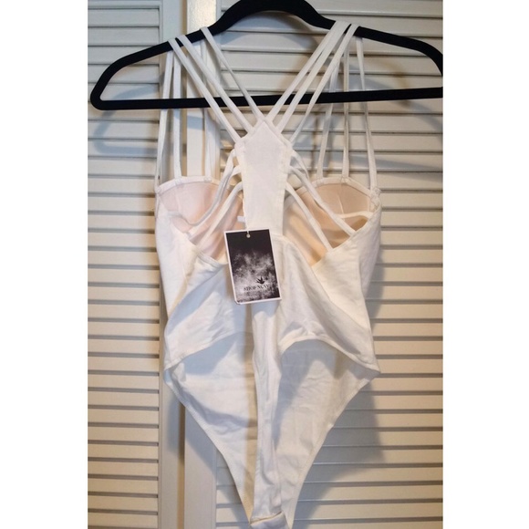 🌟reserved🌟 White caged back bodysuit size XS