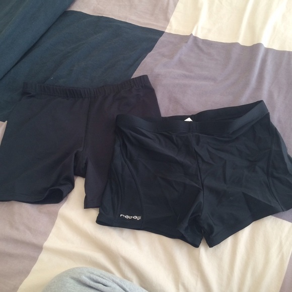 Two black spandex shorts
