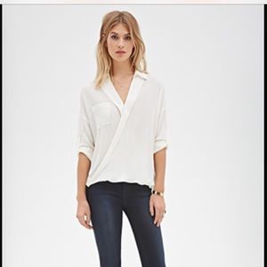 Woven Surplice Top