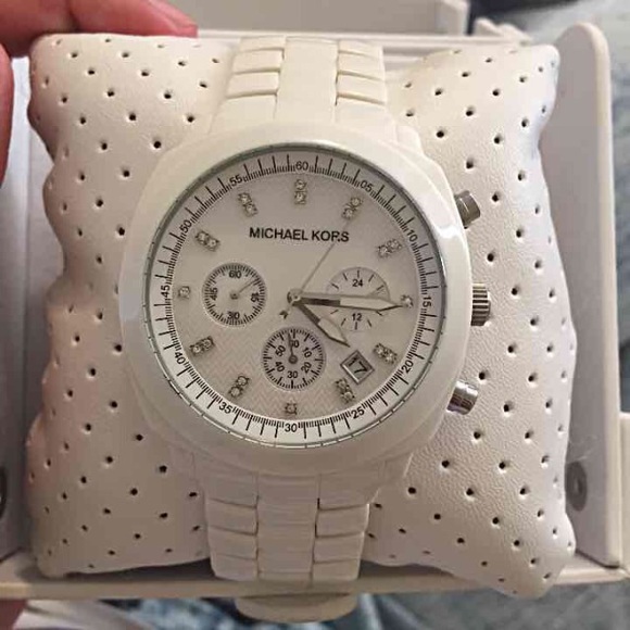 Authentic White Michael Kors Watch