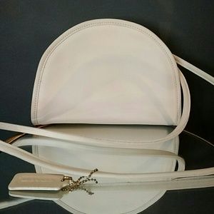 Vintage Coach white leather crossbody bag