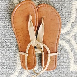 Nude and brown sandals