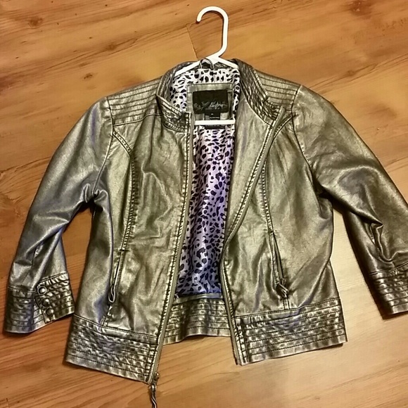 Silver Faux leather jacket