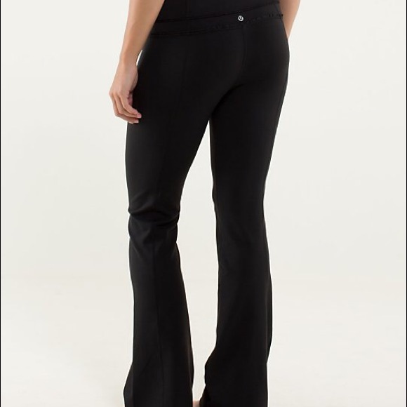 Black ruffle lululemon groove pants