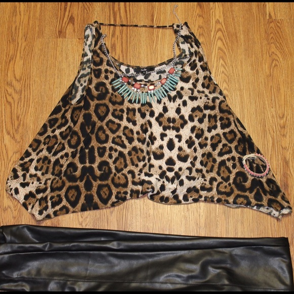 Cheetah print flowy tank