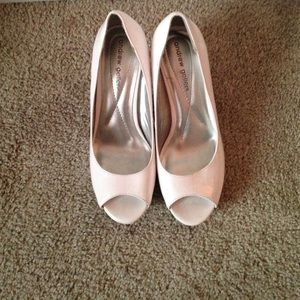 White small pumped heels