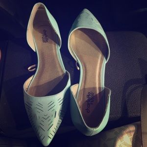 Mint Aztec cut flats (pointed toe)