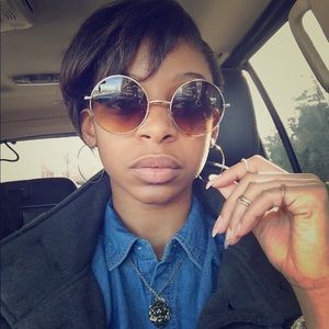 Round 80's brown tinted shades (GOLD)