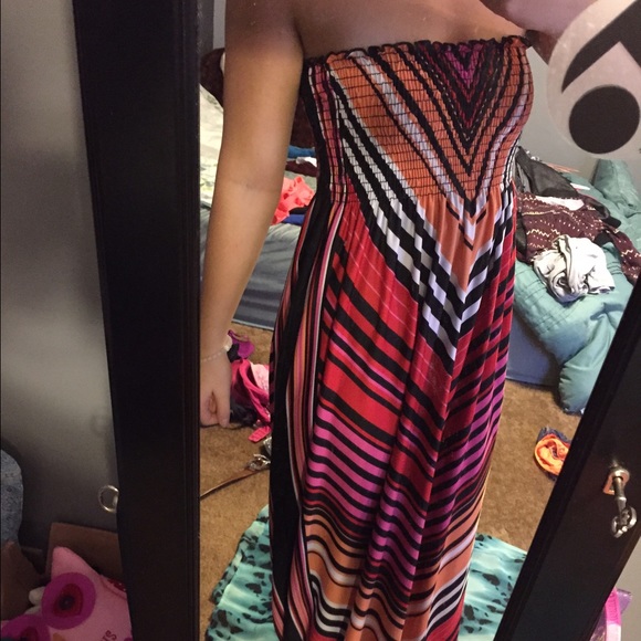 striped maxi dress