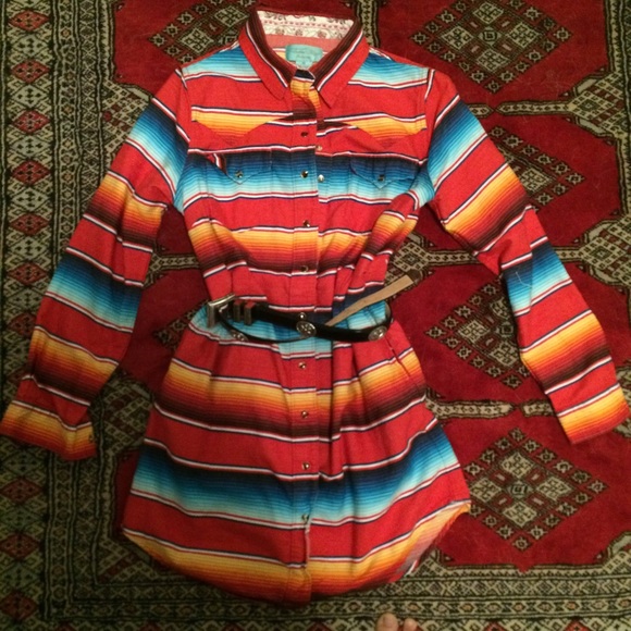 Southwestern style vintage tshirt dress