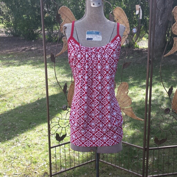 INC International Concepts Tops - Red & White Designed Bra Top