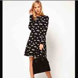 Asos swan printed swing dress