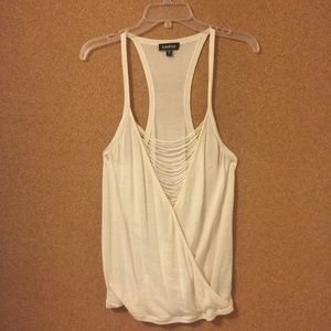 Drapey knit wrap tank