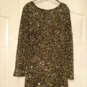 Olive sequined cocktail dress size 6