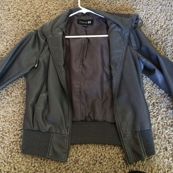 Forever 21 grey leather jacket