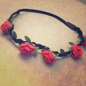 Red flower crown