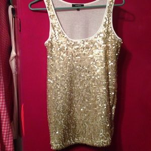 Express sequined tank top