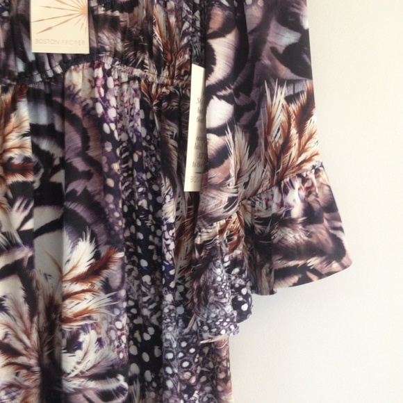 Sale💜Boston Proper 💙Spotted Feather Boho Dress💙 - Picture 3 of 4