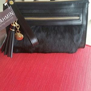 Black wristlet purse