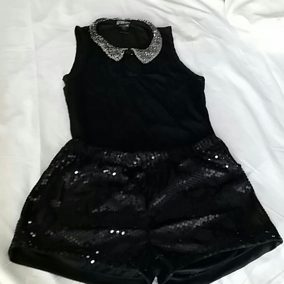 See through laced and bejeweled neckline